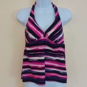 Catalina Swim - Purple & Pink Tankini Halter Swim Top Size Large Catalina Swim - Purple & Pink Tankini Halter Swim Top Size Large